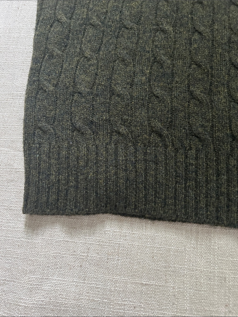 Ralph Lauren Sport Cable Knit Sweater Olive Lambswool Crewneck Preppy Old Money - Picture 10 of 16
